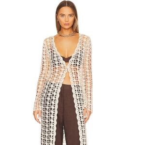 Line & Dot Kendall Cardigan Top in Natural, size S